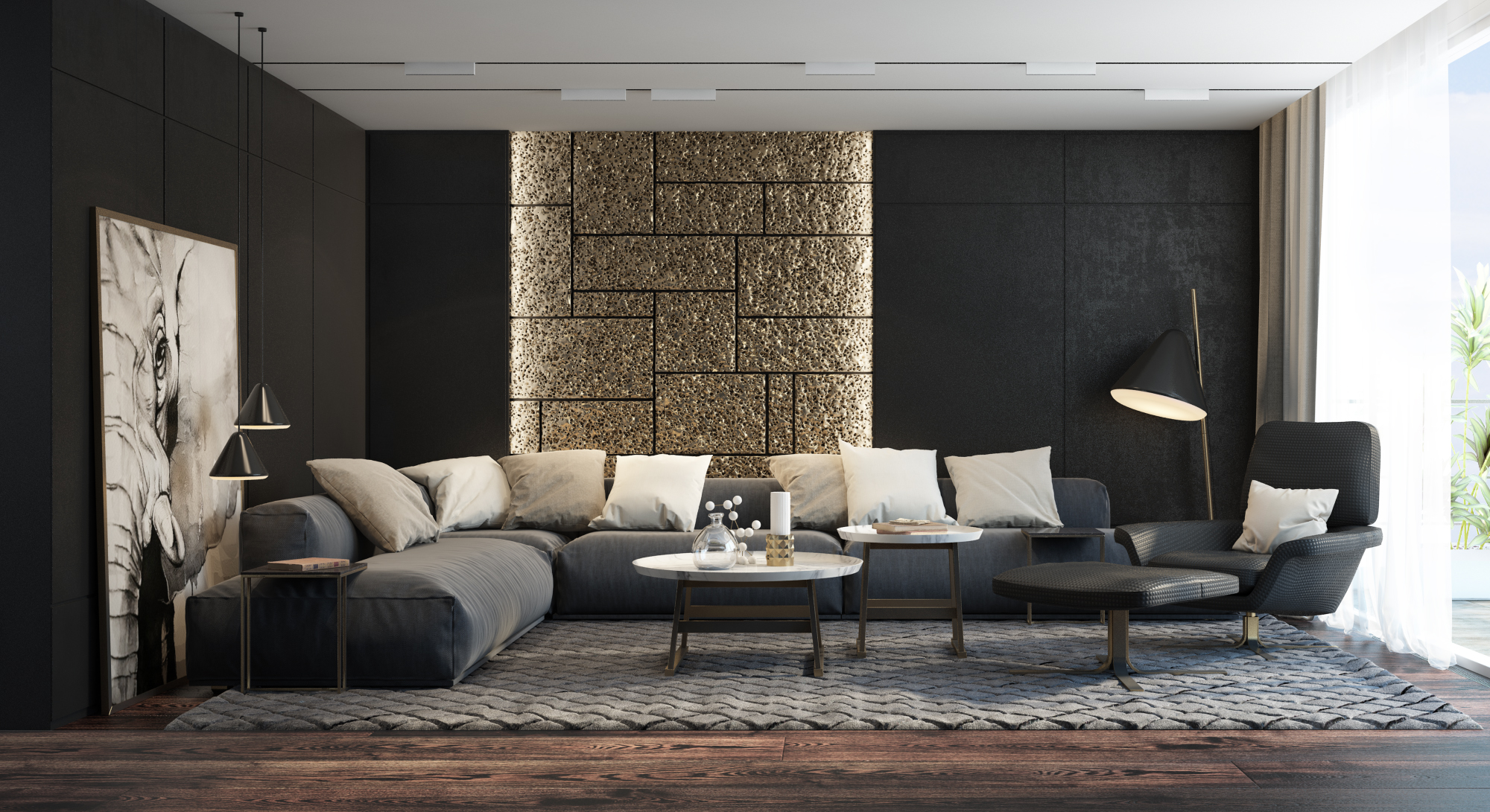 black living room ideas for your home decor4